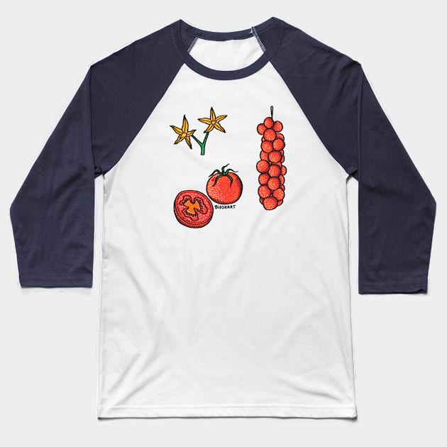 Mediterranean tomatoes Baseball T-Shirt by Bioshart